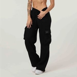 **SOLD** YoungLA for Her Fleece Cargo Joggers - Black